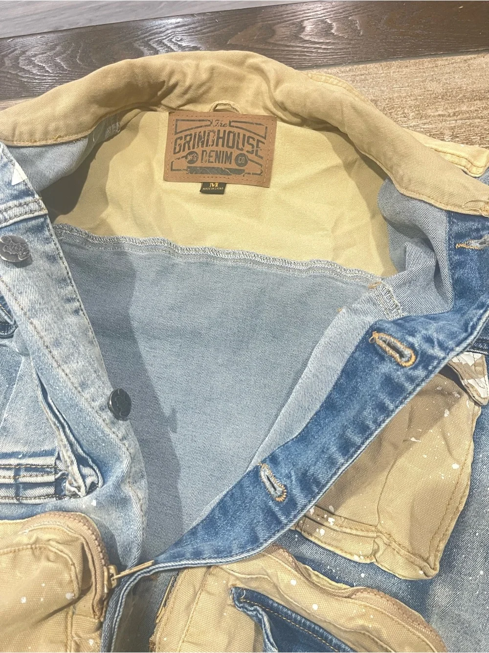 UTILITY PATCHWORK DENIM Casual JACKET Men’s Size M